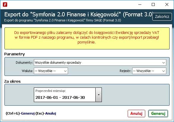 symfonia export do symfonii