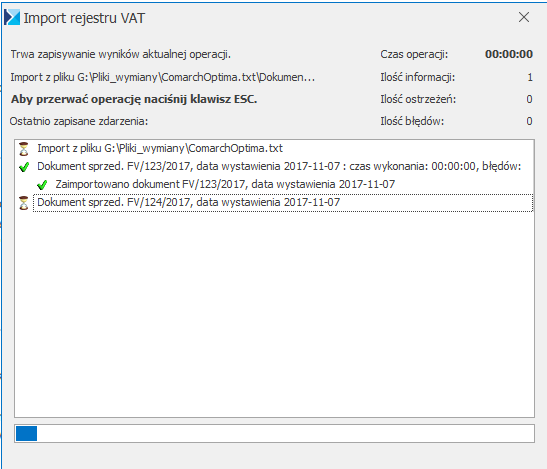 uruchomienie procesu importu comarch optima