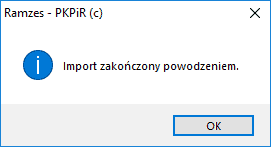 komunikat importu danych komunikat importu