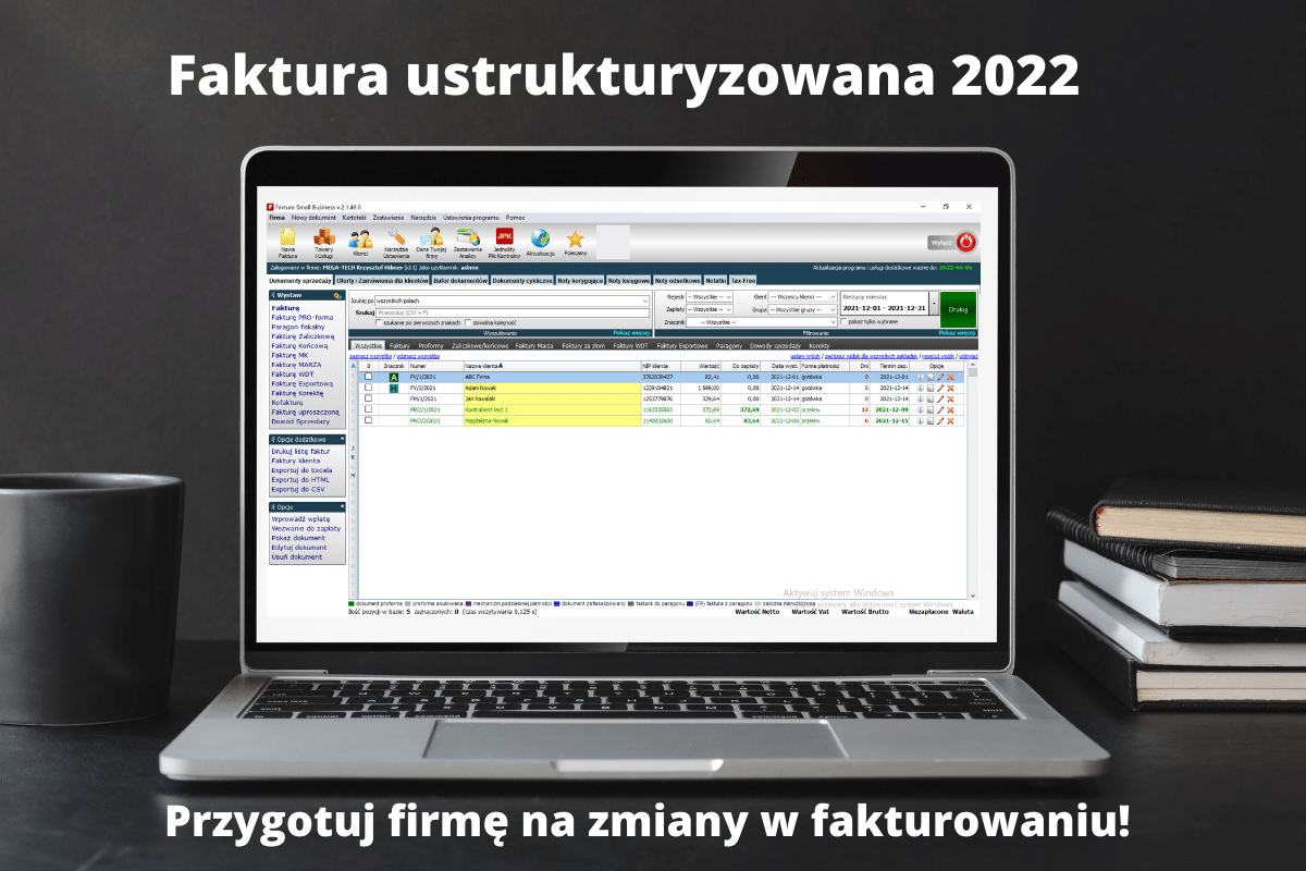 Faktura ustrukturyzowana 2022 Faktura elektroniczna
